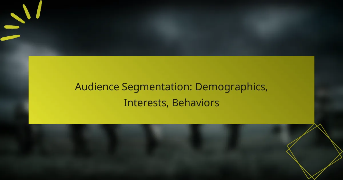 Audience Segmentation: Demographics, Interests, Behaviors