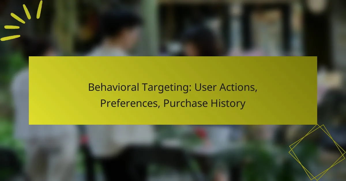 Behavioral Targeting: User Actions, Preferences, Purchase History