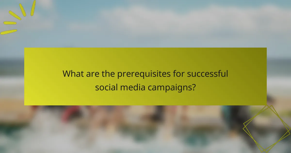 What are the prerequisites for successful social media campaigns?