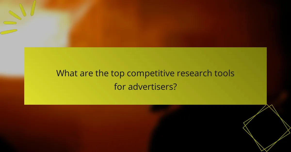 What are the top competitive research tools for advertisers?