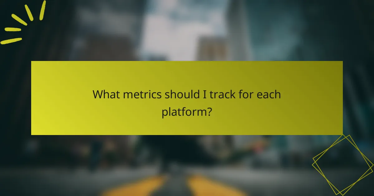 What metrics should I track for each platform?